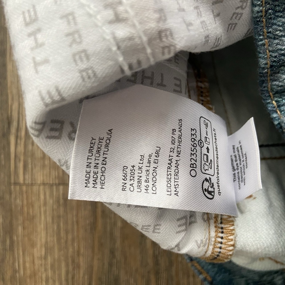 Free People We The Free Tinsley Baggy Iridescent Lace High Rise Jeans 25 - Picture 8 of 12